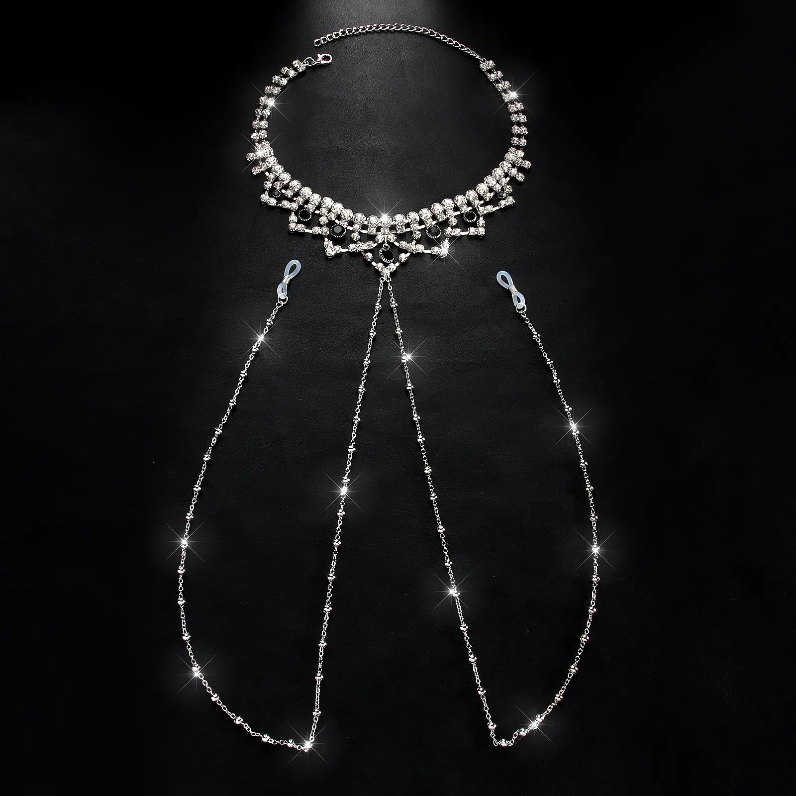 Luxury Rhinestone Nipple Chains with Metal Beads for Women