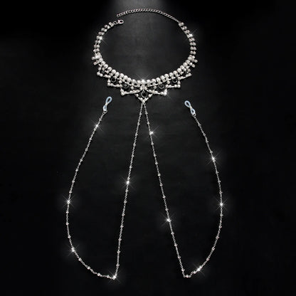Luxury Rhinestone Nipple Chains with Metal Beads for Women