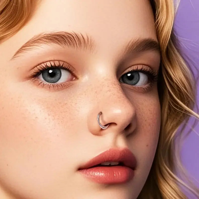 Double Nose Hoop Ring – Surgical Steel Clicker 20G/18G