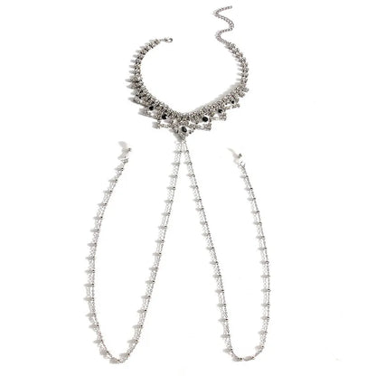 Luxury Rhinestone Nipple Chains with Metal Beads for Women