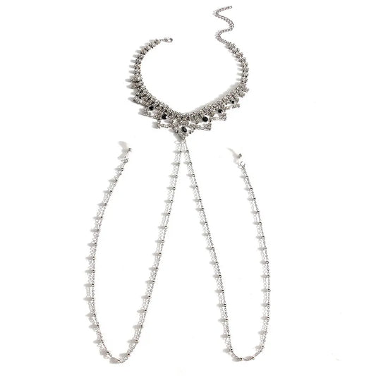 Luxury Rhinestone Nipple Chains with Metal Beads for Women