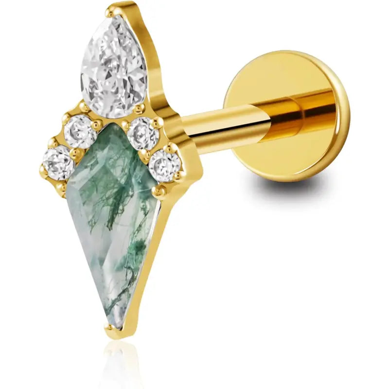 16G Titanium Gemstone Stud Earrings – 6mm and 8mm