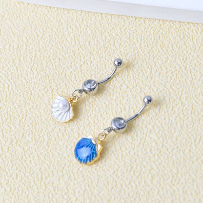 New Ocean Series Sweet Belly Button Ring, Shell &Pearl