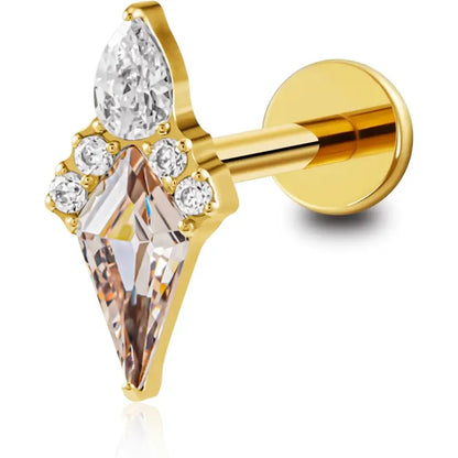 16G Titanium Gemstone Stud Earrings – 6mm and 8mm