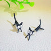 Cute Cat Piercing Earrings in Alloy with Removable Charm