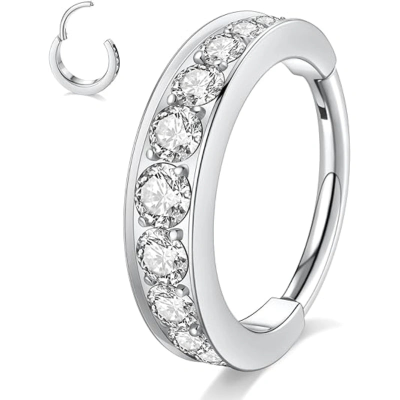 Clear CZ Septum Ring Clicker