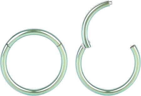 16G-20G Green Nose Rings 2 Pcs