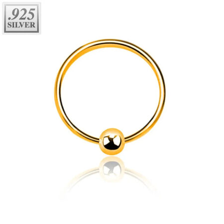 Colored Sterling Silver Fixed Ball Closure Ring 1