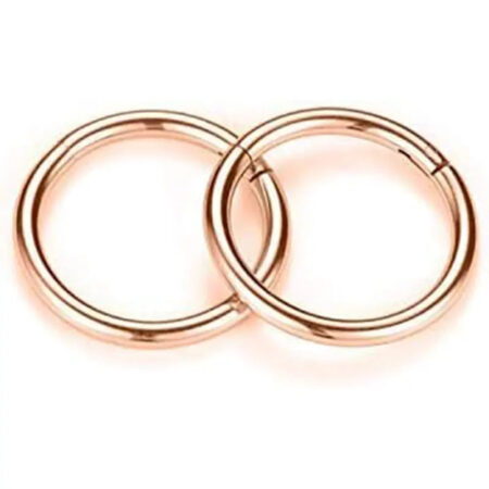 Hinged Clicker Bull Nose Hoop 12mm Hoop Earrings for Women Men Thick Surgical Steel 4 Gauge Nose Rings Hoop Rose Gold Nose Ring 4 Gauge Nose Hoop Conch Earrings Nose Piercing Jewelry Lobe Earrings