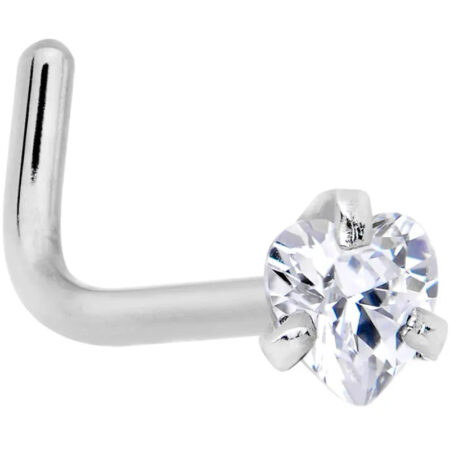 20G Heart Shimmer Titanium Nose Stud
