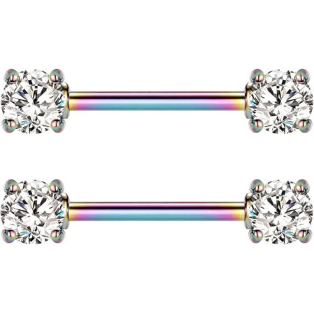 1.6*14/16 Colorful+White Round Zircon Barbell