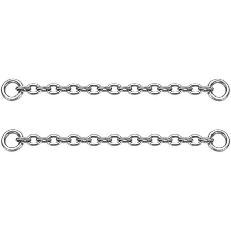 G23 34mm Silver Chain Nose & Nipple Piercing Jewelry Set