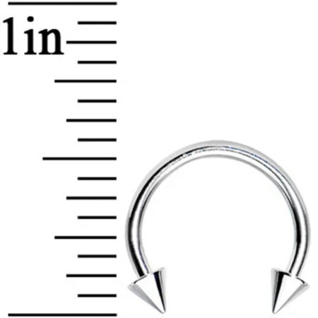 16G 3/8 Stainless Steel Spiked Horseshoe Barbell