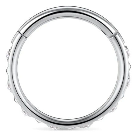 16G Silver Surgical Steel with ABCZ and Pyramid Hoop Earrings