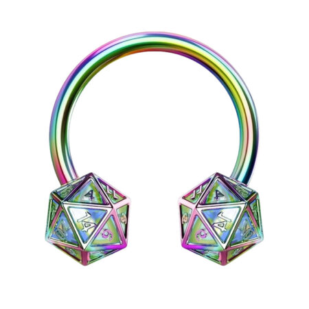 Icosahedron Dice 16G Septum Ring