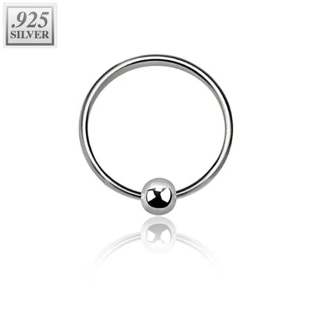 Colored Sterling Silver Fixed Ball Closure Ring