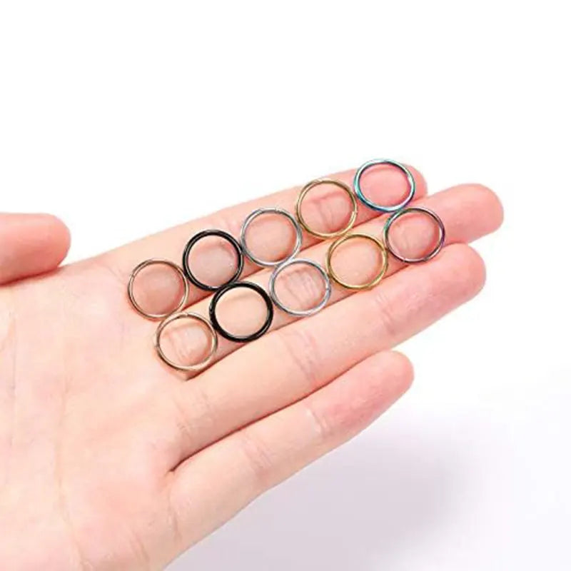 Silver Hinged Medical Steel Nasal Septal Ring