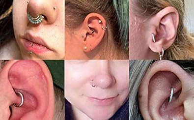 Gold with Purple Opal Septum Hoop Nose Ring