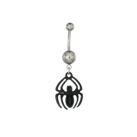 Man 316L Surgical Steel With Red Cz Dangle Charm Navel Rings