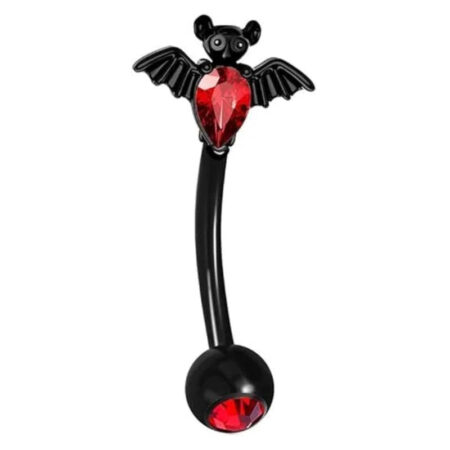 Black Bat Eyebrow Ring