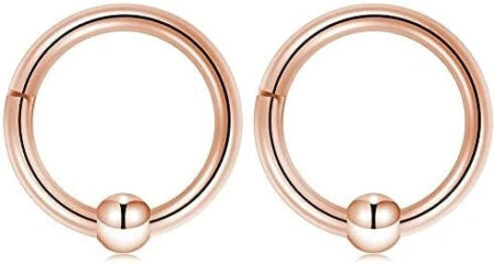 Rose Gold Beaded Hoop Set