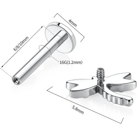 Titanium Dragonfly Tragus Helix Stud