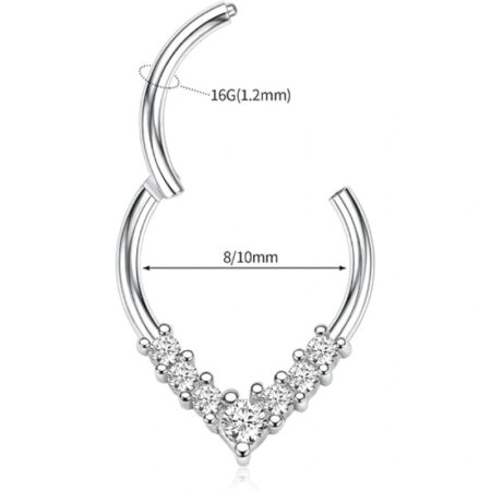 Water Droplets CZ Prong Septum Clicker