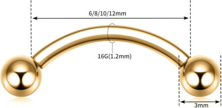 Gold Titanium Eyebrow Ring
