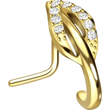 Crystal Leaf Nose Stud