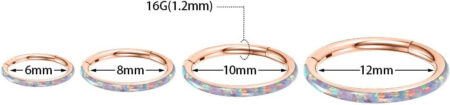Rose Gold with Purple Opal Septum Hoop Nose Ring