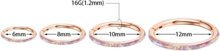 Rose Gold with Pink Opal Septum Hoop Nose Ring