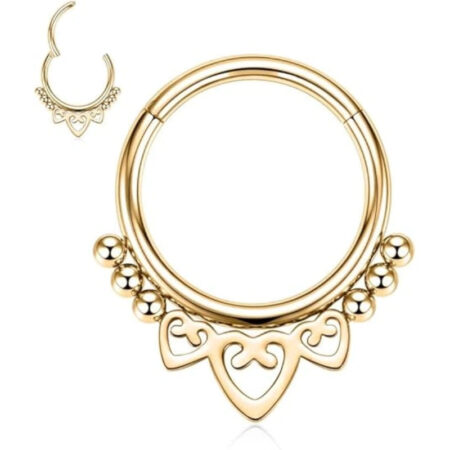 Heart Hollow Septum Ring Clicker
