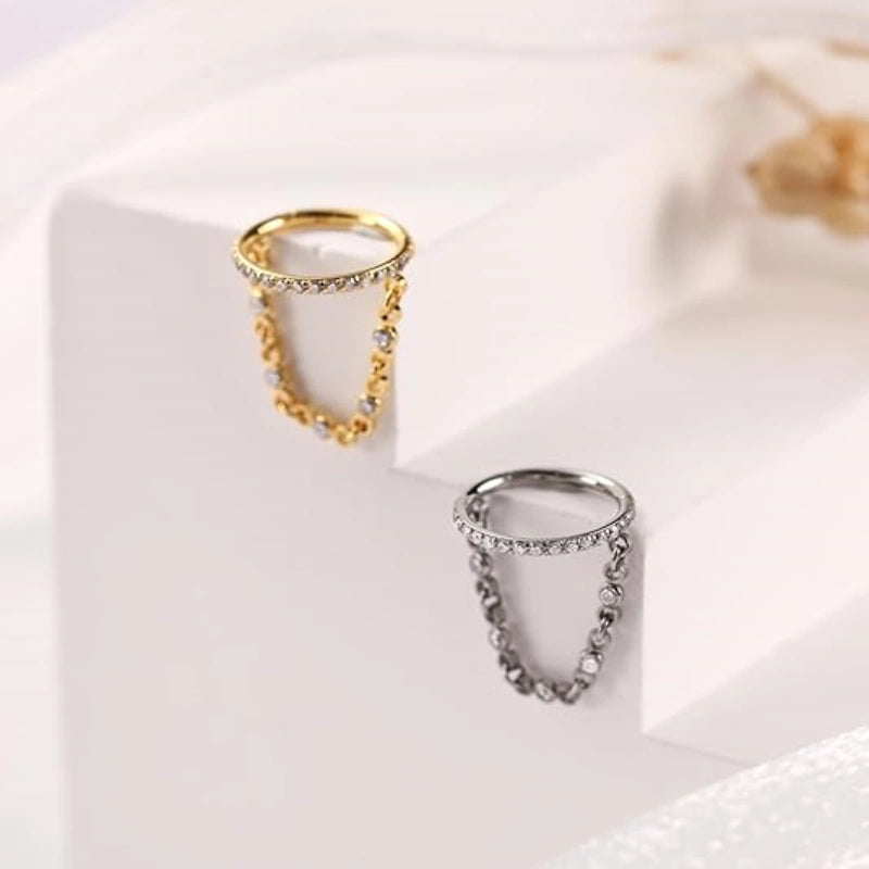 Gold Side CZ Septum Ring