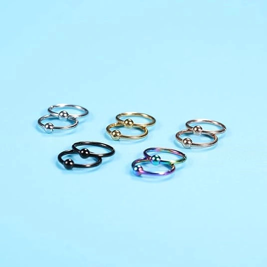 Seamless Silver Nose & Ear Hoop Rings