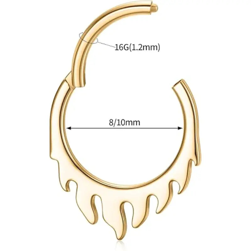 Gold Fire Design CZ Septum Ring