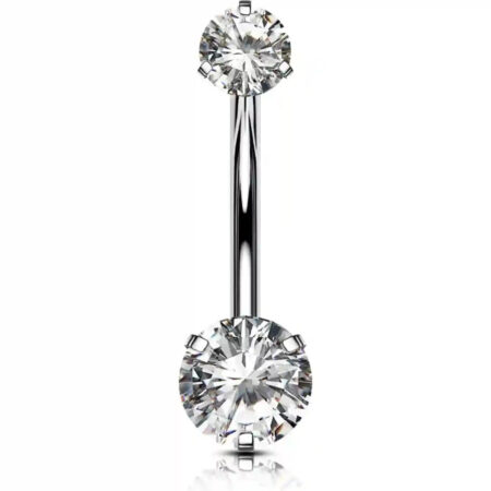 Dangle Belly Button Ring 14G Titanium CZ Internally Threaded 1