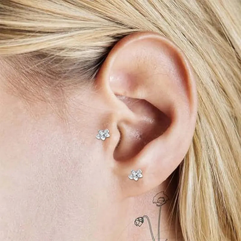 G23/Zircon Flower Head+1.2*6/8/10/Base/Silver