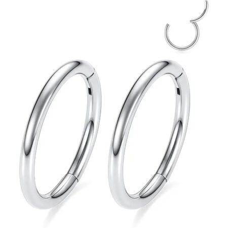 Silver Hinged Medical Steel Nasal Septal Ring
