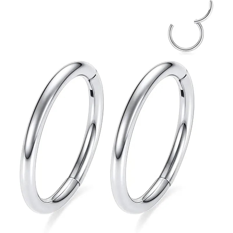 Silver Hinged Medical Steel Nasal Septal Ring