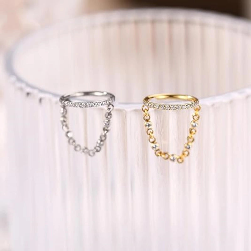 Gold Side CZ Septum Ring
