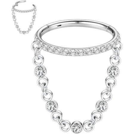 Gold Side CZ Septum Ring