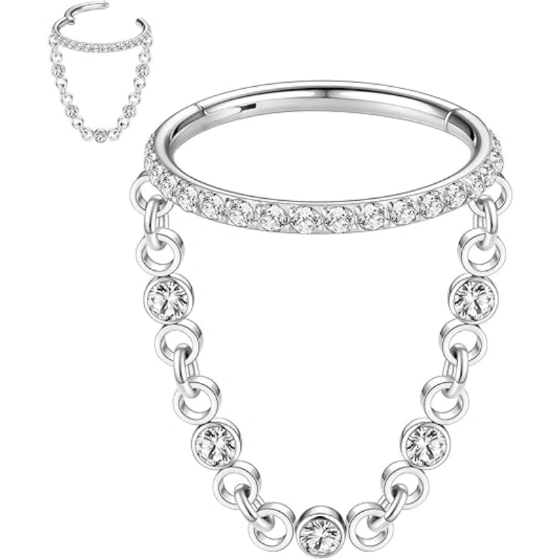 Gold Side CZ Septum Ring