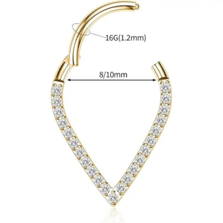 Gold Water Droplet CZ Septum Clicker Ring