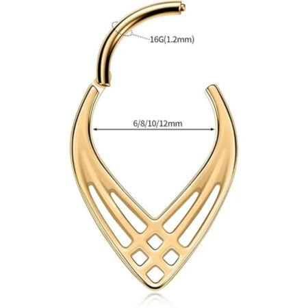 Water Droplets Hollow Septum Ring Clicker