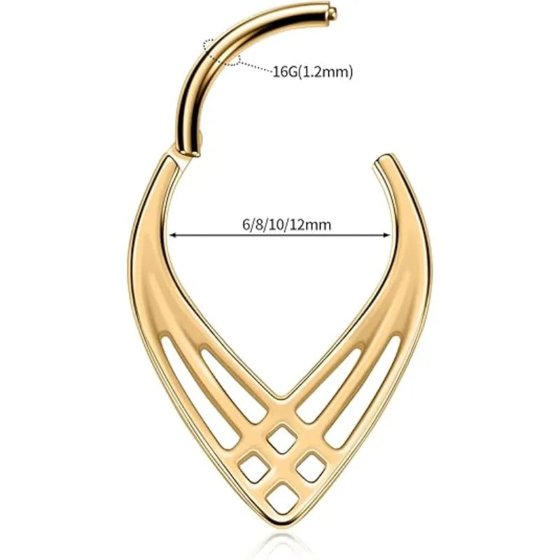 Water Droplets Hollow Septum Ring Clicker