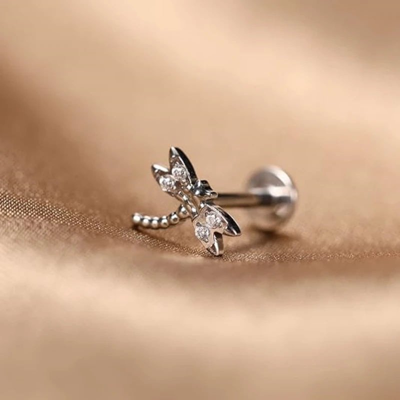 Titanium Dragonfly Tragus Helix Stud