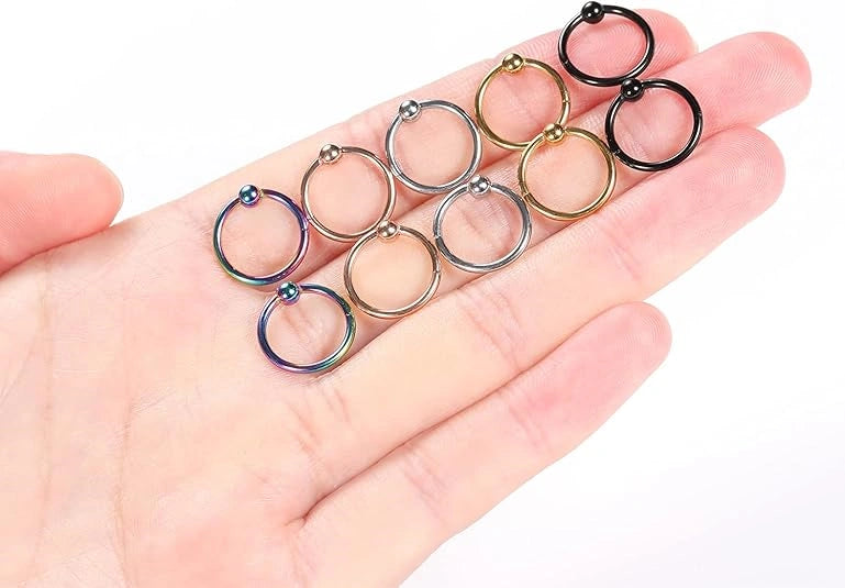 Seamless Silver Nose & Ear Hoop Rings