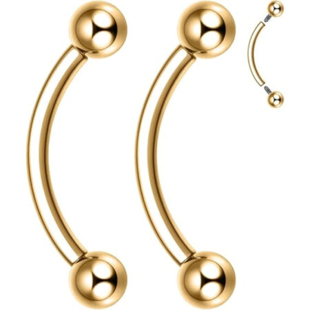 Gold Titanium Eyebrow Ring