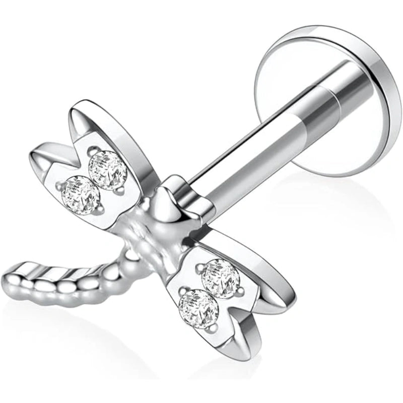 Titanium Dragonfly Tragus Helix Stud