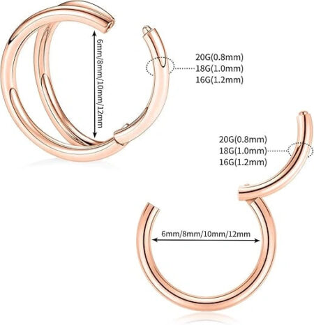 Rose Gold Hoop Earring Set